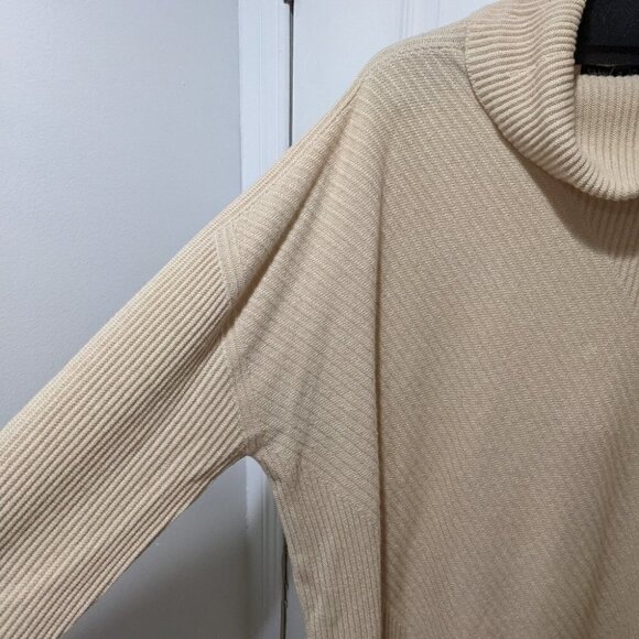 Eileen Fisher | Rib Knit Cashmere Turtleneck Sweater in Camel - Picture 7 of 8